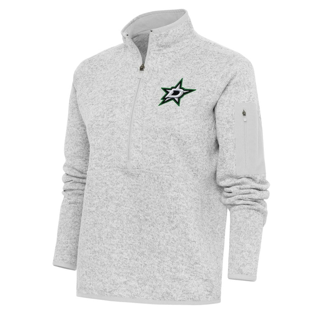 Dallas Stars Antigua Women's Team Logo Fortune Quarter-Zip Jacket - Heather Gray Jackets