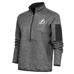 Tampa Bay Lightning Antigua Women's Team Logo Fortune Quarter-Zip Jacket - Heather Charcoal Jackets