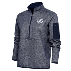 Tampa Bay Lightning Antigua Women's Team Logo Fortune Quarter-Zip Jacket - Heather Navy Jackets