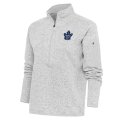 Toronto Maple Leafs Antigua Women's Team Logo Fortune Quarter-Zip Jacket - Heather Gray Jackets