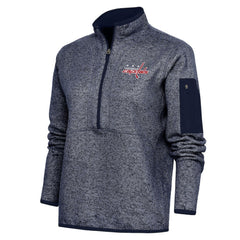 Washington Capitals Antigua Women's Team Logo Fortune Quarter-Zip Jacket - Heather Navy Jackets