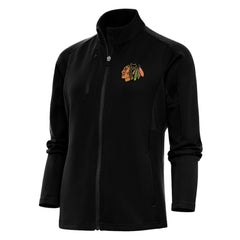 Chicago Blackhawks Antigua Women's Team Logo Generation Full-Zip Jacket - Black Jackets