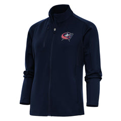 Columbus Blue Jackets Antigua Women's Team Logo Generation Full-Zip Jacket - Navy Jackets