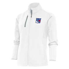 New York Rangers Antigua Women's Team Logo Generation Full-Zip Jacket - White Jackets