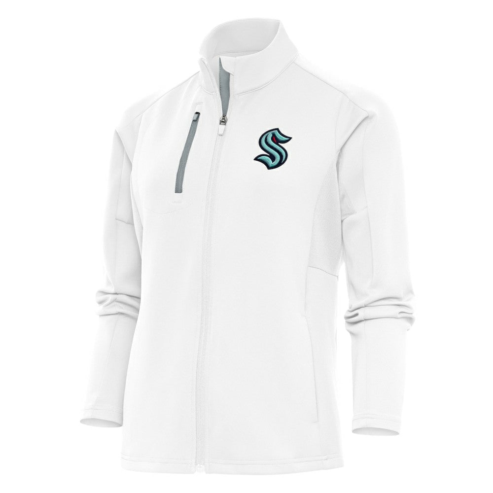 Seattle Kraken Antigua Women's Team Logo Generation Full-Zip Jacket - White Jackets