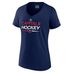 Washington Capitals Fanatics Women's Authentic Pro V-Neck T-Shirt - Navy T-shirts