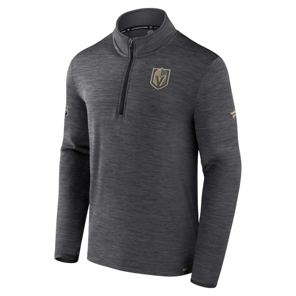 Vegas Golden Knights Fanatics Authentic Pro Quarter-Zip Pullover Top - Heather Charcoal Pullover