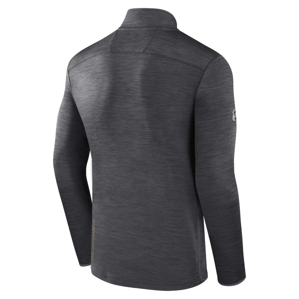 Vegas Golden Knights Fanatics Authentic Pro Quarter-Zip Pullover Top - Heather Charcoal Pullover