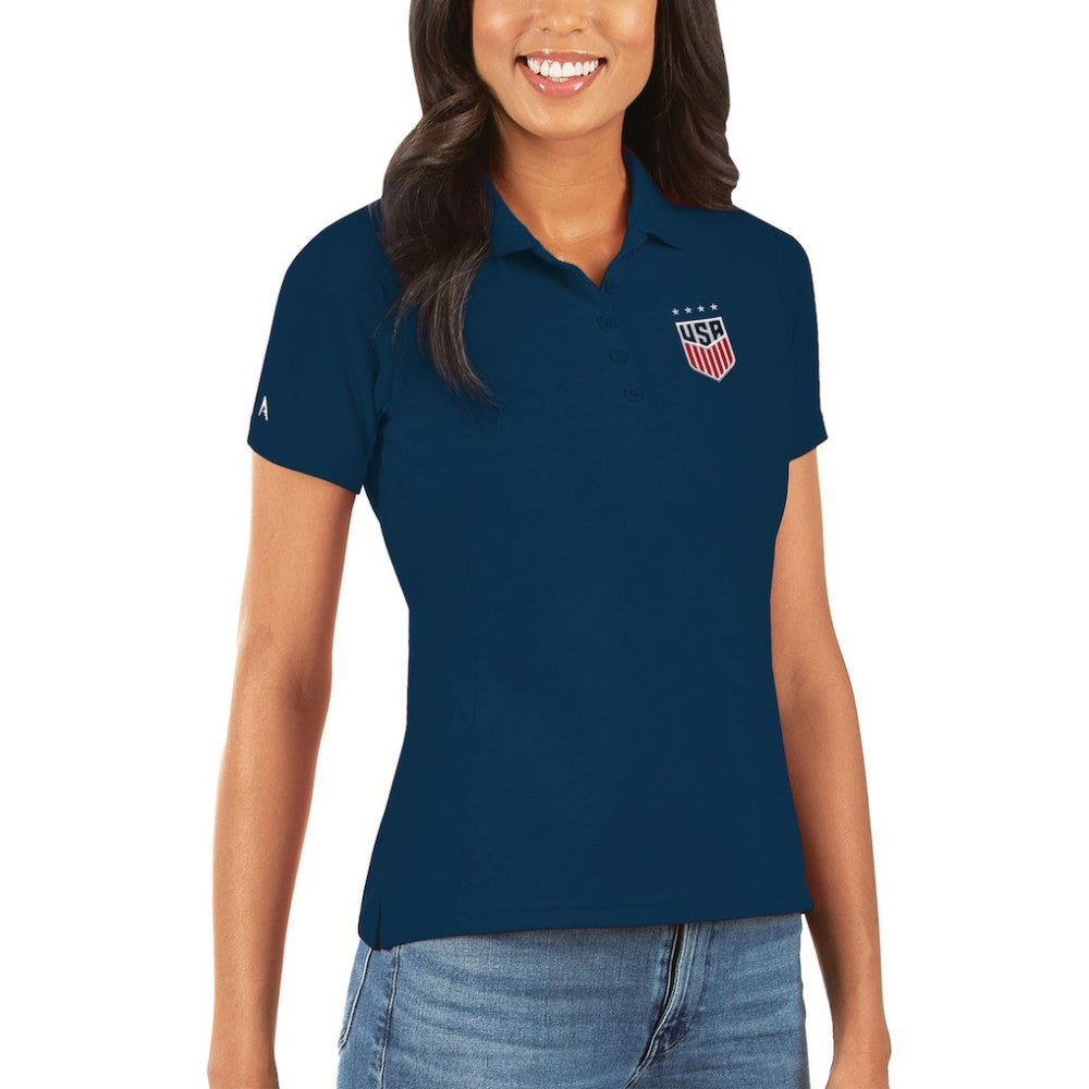 USWNT Antigua Women's Legacy Pique Polo - Navy shop