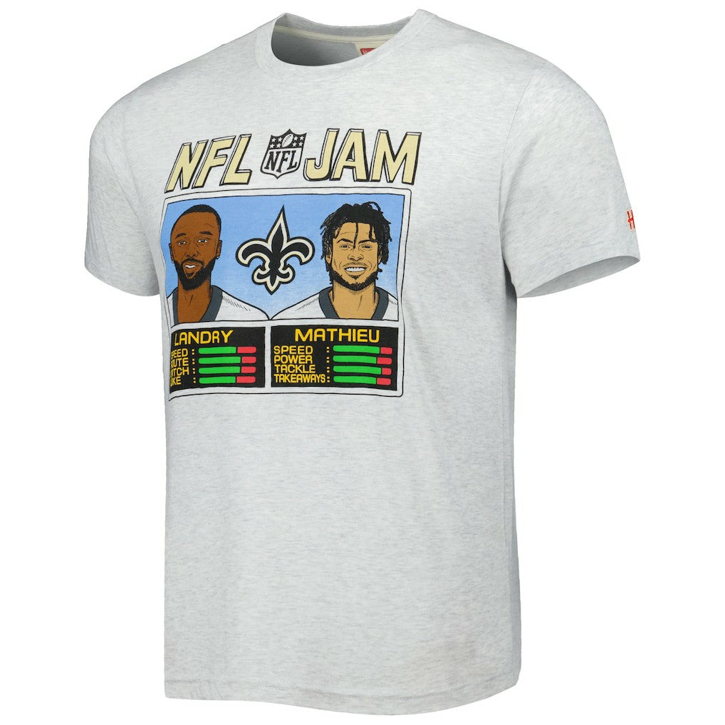 Jarvis Landry & Tyrann Mathieu New Orleans Saints Homage Unisex NFL Jam Tri-Blend T-Shirt - Heather Gray outlet