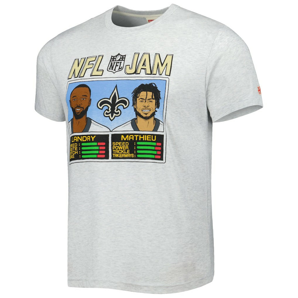Jarvis Landry & Tyrann Mathieu New Orleans Saints Homage Unisex NFL Jam Tri-Blend T-Shirt - Heather Gray outlet