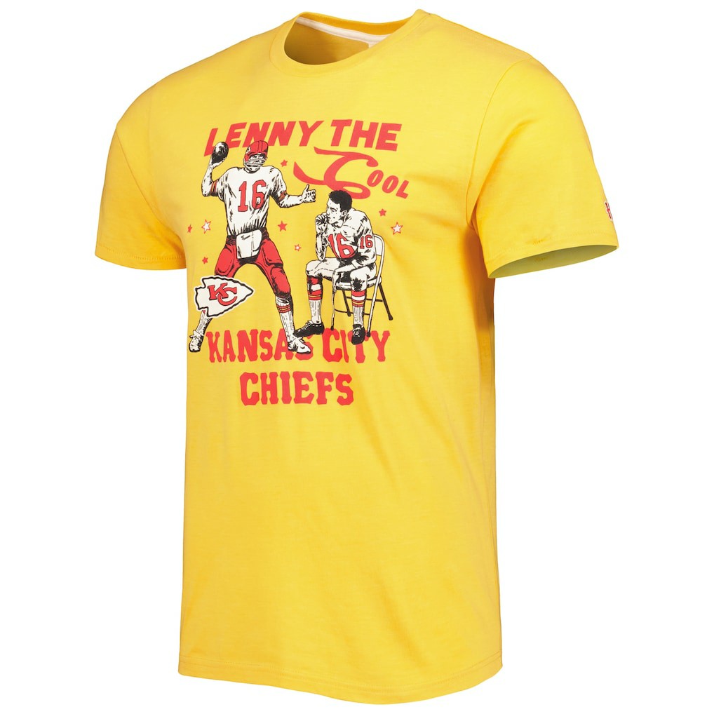 Len Dawson Kansas City Chiefs Homage Unisex Caricature Retired Player Tri-Blend T-Shirt - Gold outlet