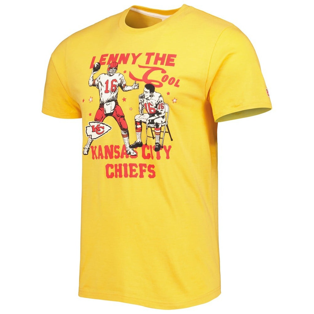 Len Dawson Kansas City Chiefs Homage Unisex Caricature Retired Player Tri-Blend T-Shirt - Gold outlet