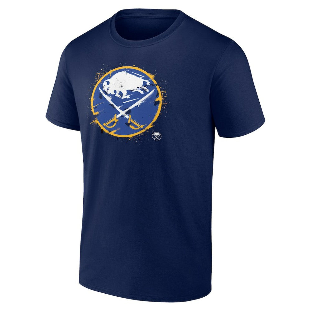 Buffalo Sabres Splatter Logo Team T-Shirt - Navy T-shirts