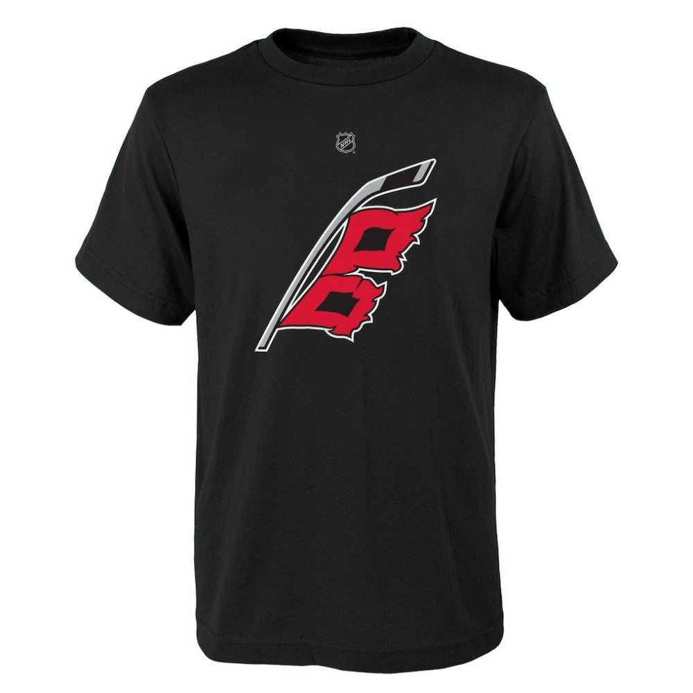 Sebastian Aho Carolina Hurricanes Youth Player Name & Number T-Shirt - Black T-shirts