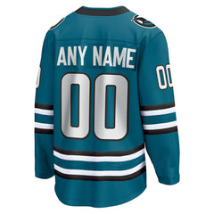 San Jose Sharks Fanatics Home Breakaway Custom Jersey - Teal Jerseys