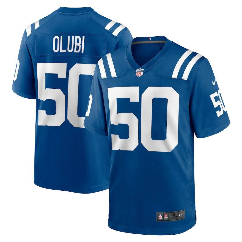 Segun Olubi Indianapolis Colts Game Player Jersey - Royal discount