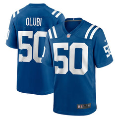 Segun Olubi Indianapolis Colts Game Player Jersey - Royal discount