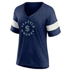 Seattle Kraken Fanatics Women's Special Edition 2.0 Ring The Alarm V-Neck T-Shirt - Heather Navy T-shirts