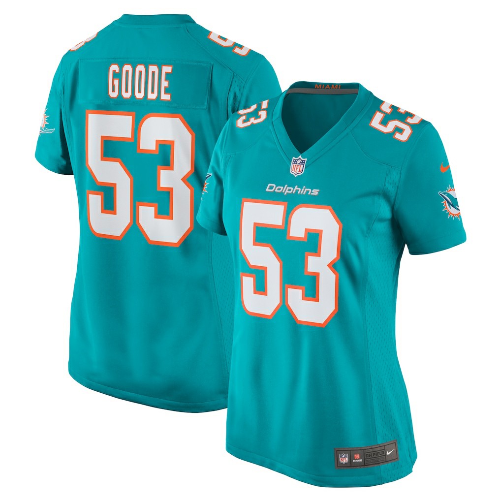 Cameron Goode Miami Dolphins Women's Game Player Jersey - Aqua outlet
