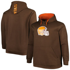 Cleveland Browns Big & Tall Logo Pullover Hoodie - Brown cheap