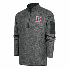 Denver Broncos Antigua Throwback Fortune Quarter-Zip Pullover Jacket - Heather Charcoal outlet