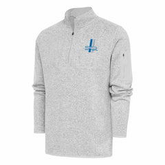 Detroit Lions Antigua Throwback Fortune Quarter-Zip Pullover Jacket - Heather Gray cheap