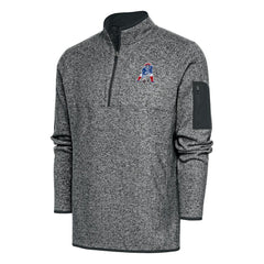 New England Patriots Antigua Throwback Fortune Quarter-Zip Pullover Jacket - Heather Charcoal cheap