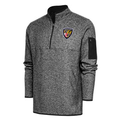 Baltimore Ravens Antigua Throwback Fortune Quarter-Zip Pullover Jacket - Heather Black discount