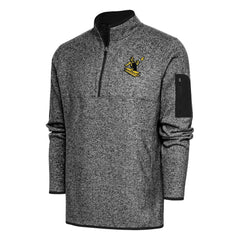 Pittsburgh Steelers Antigua Throwback Fortune Quarter-Zip Pullover Jacket - Heather Black outlet