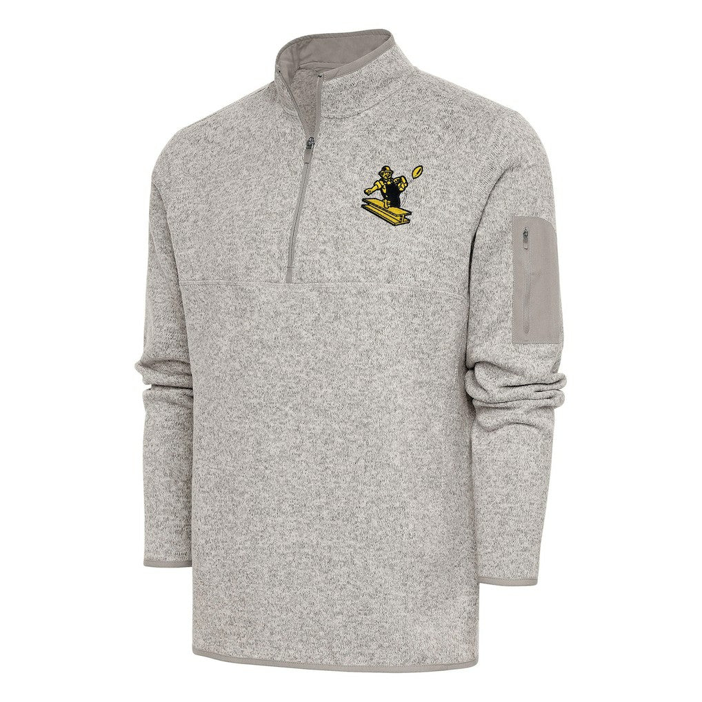 Pittsburgh Steelers Antigua Throwback Fortune Quarter-Zip Pullover Jacket - Oatmeal discount