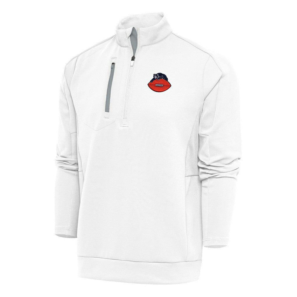 Chicago Bears Antigua Team Logo Throwback Generation Quarter-Zip Pullover Top - White for sale