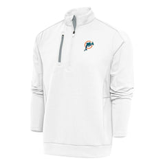 Miami Dolphins Antigua Team Logo Throwback Generation Quarter-Zip Pullover Top - White for sale