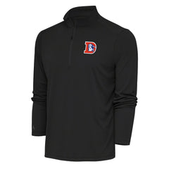 Denver Broncos Antigua Team Logo Throwback Tribute Quarter-Zip Pullover Top - Charcoal cheap