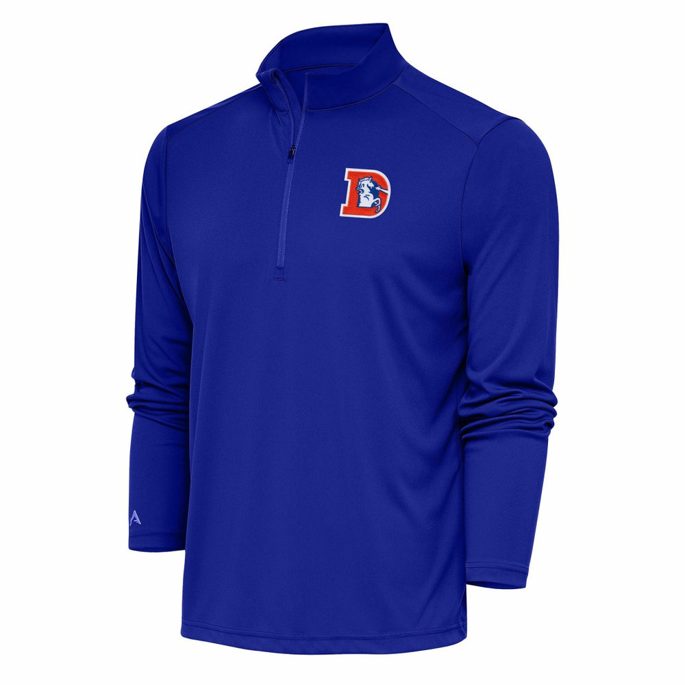 Denver Broncos Antigua Team Logo Throwback Tribute Quarter-Zip Pullover Top - Royal online