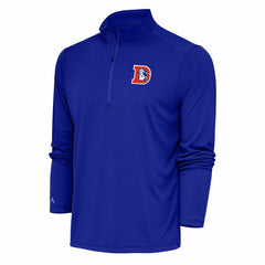 Denver Broncos Antigua Team Logo Throwback Tribute Quarter-Zip Pullover Top - Royal online