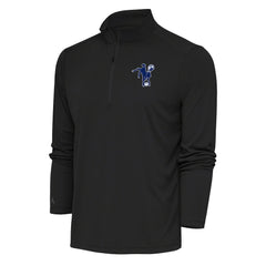 Indianapolis Colts Antigua Team Logo Throwback Tribute Quarter-Zip Pullover Top - Charcoal on sale