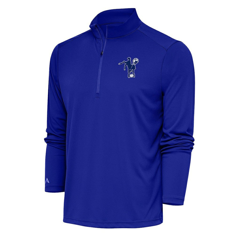 Indianapolis Colts Antigua Team Logo Throwback Tribute Quarter-Zip Pullover Top - Royal sale