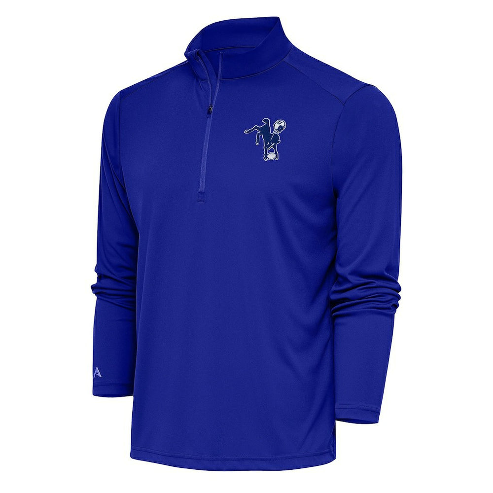Indianapolis Colts Antigua Team Logo Throwback Tribute Quarter-Zip Pullover Top - Royal sale