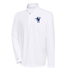 Indianapolis Colts Antigua Team Logo Throwback Tribute Quarter-Zip Pullover Top - White discount