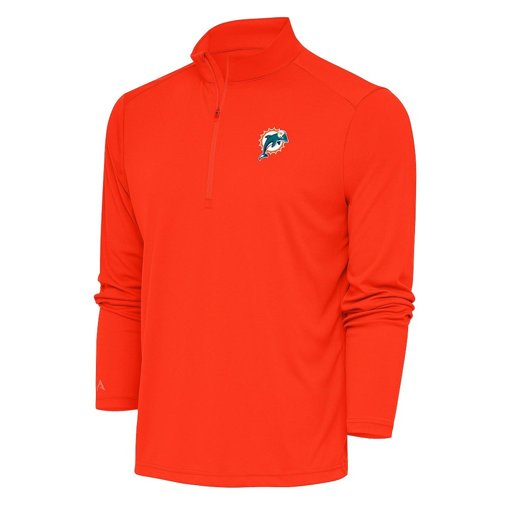 Miami Dolphins Antigua Team Logo Throwback Tribute Quarter-Zip Pullover Top - Orange discount