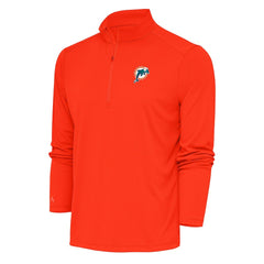 Miami Dolphins Antigua Team Logo Throwback Tribute Quarter-Zip Pullover Top - Orange discount