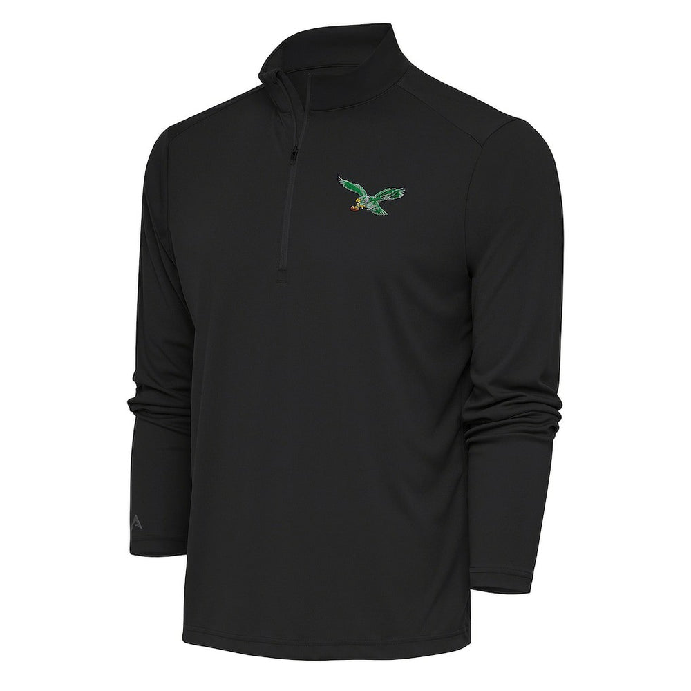 Philadelphia Eagles Antigua Team Logo Throwback Tribute Quarter-Zip Pullover Top - Charcoal outlet