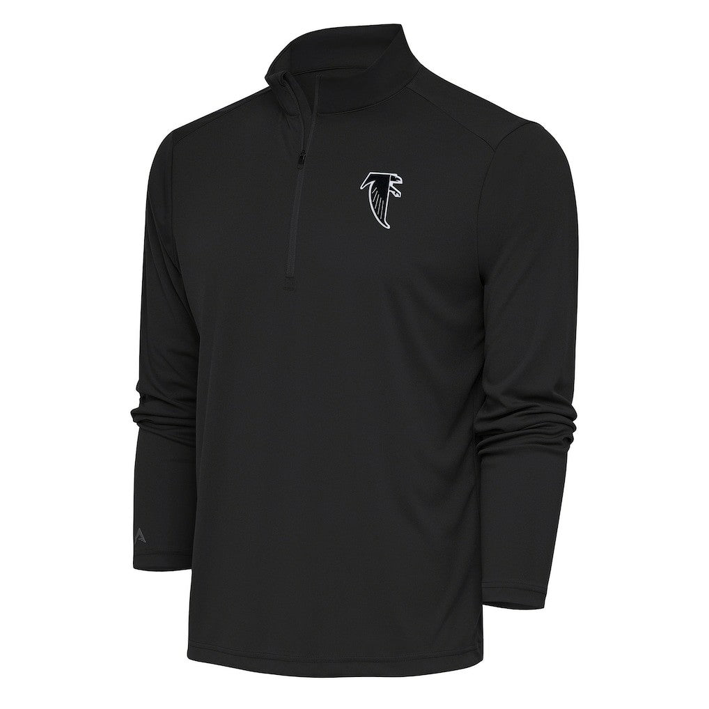 Atlanta Falcons Antigua Team Logo Throwback Tribute Quarter-Zip Pullover Top - Charcoal sale