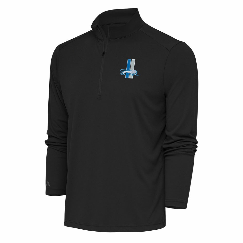 Detroit Lions Antigua Team Logo Throwback Tribute Quarter-Zip Pullover Top - Charcoal sale
