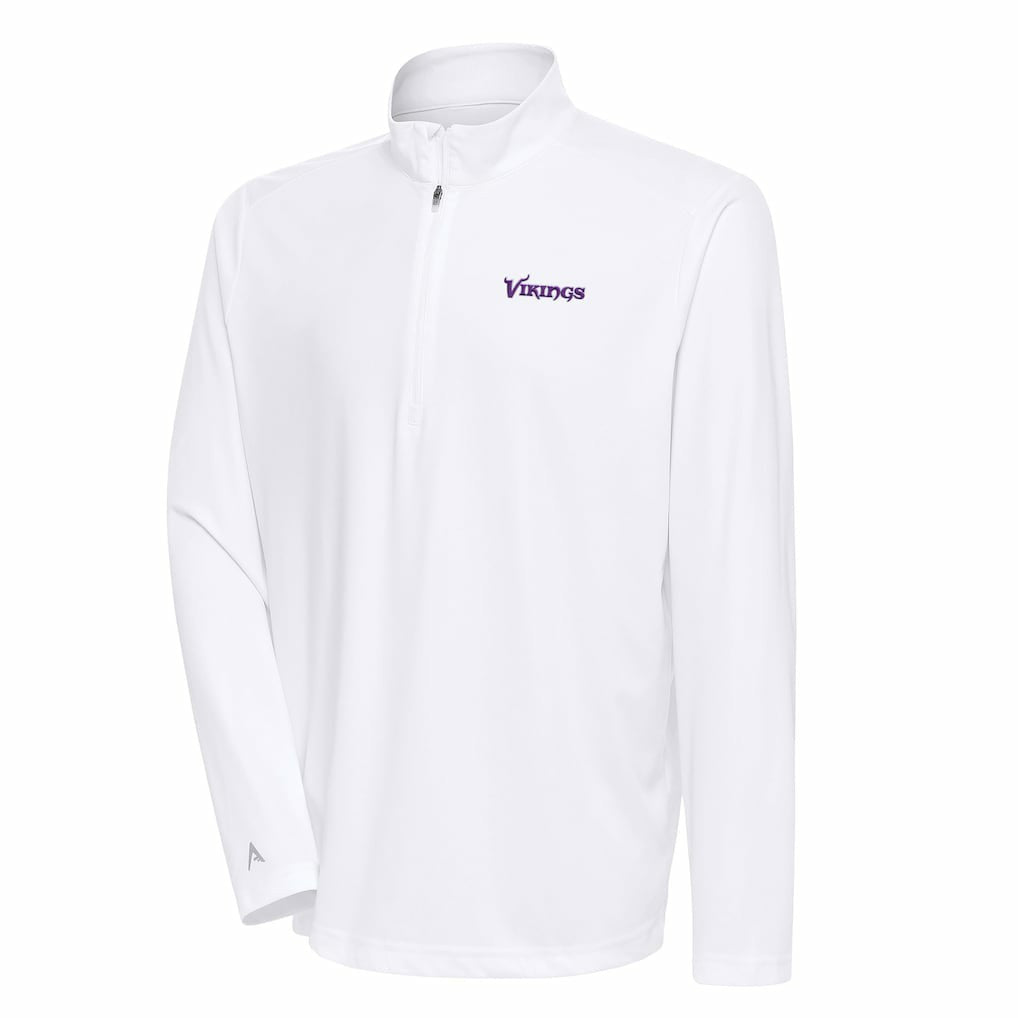 Minnesota Vikings Antigua Team Logo Throwback Tribute Quarter-Zip Pullover Top - White outlet