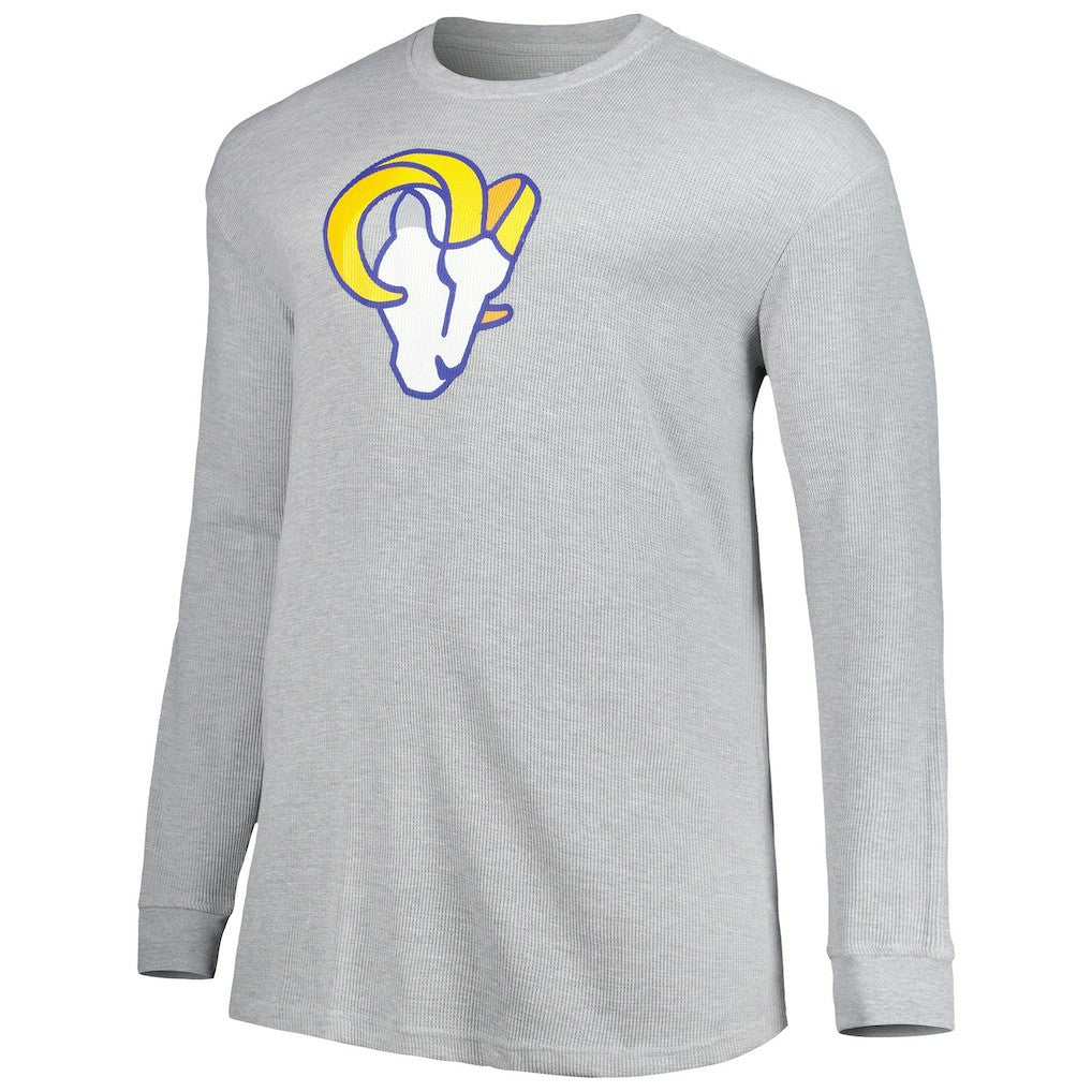 Los Angeles Rams Big & Tall Waffle-Knit Thermal Long Sleeve T-Shirt - Heather Gray on sale