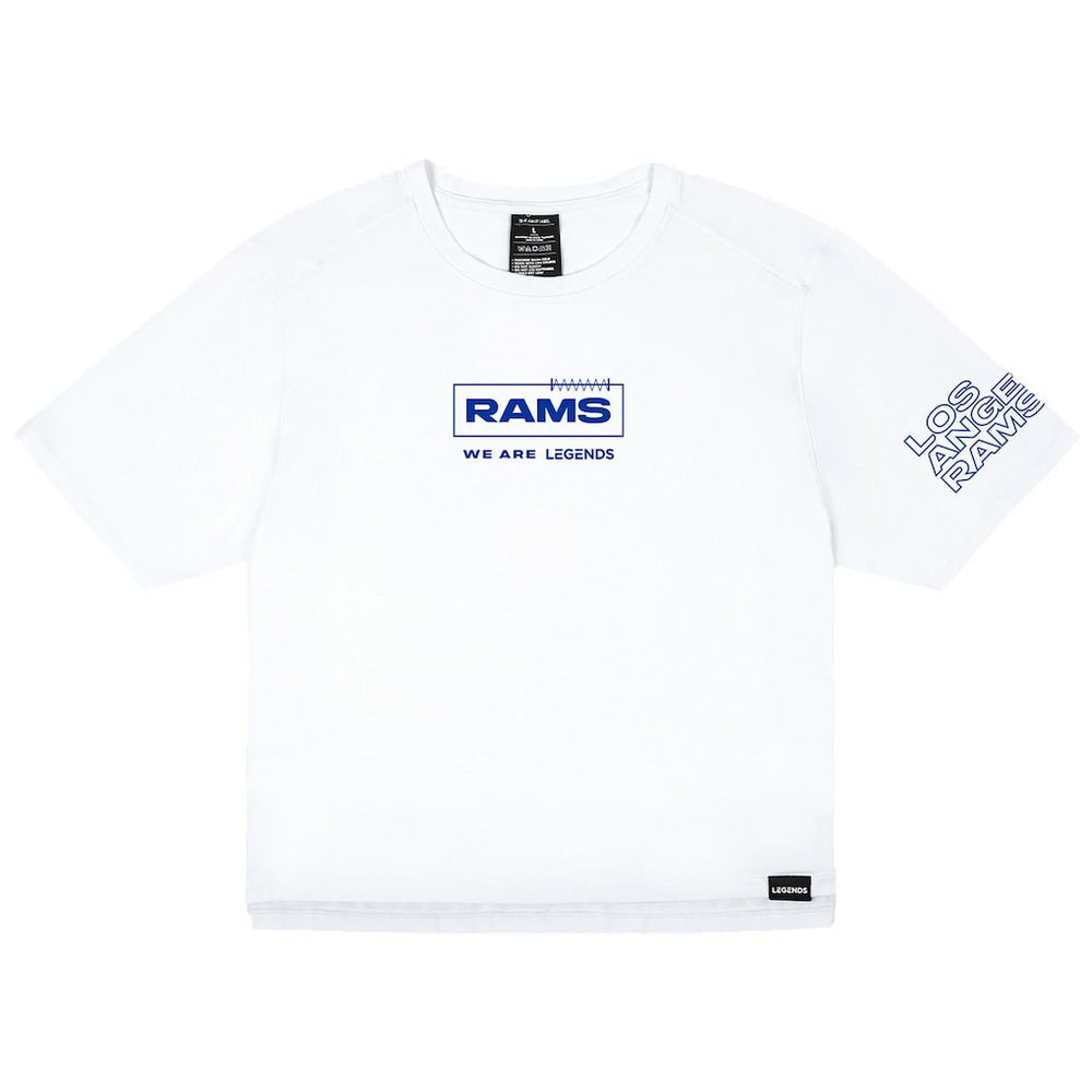 Los Angeles Rams LEGENDS Women's Aviation Crop T-Shirt - White outlet