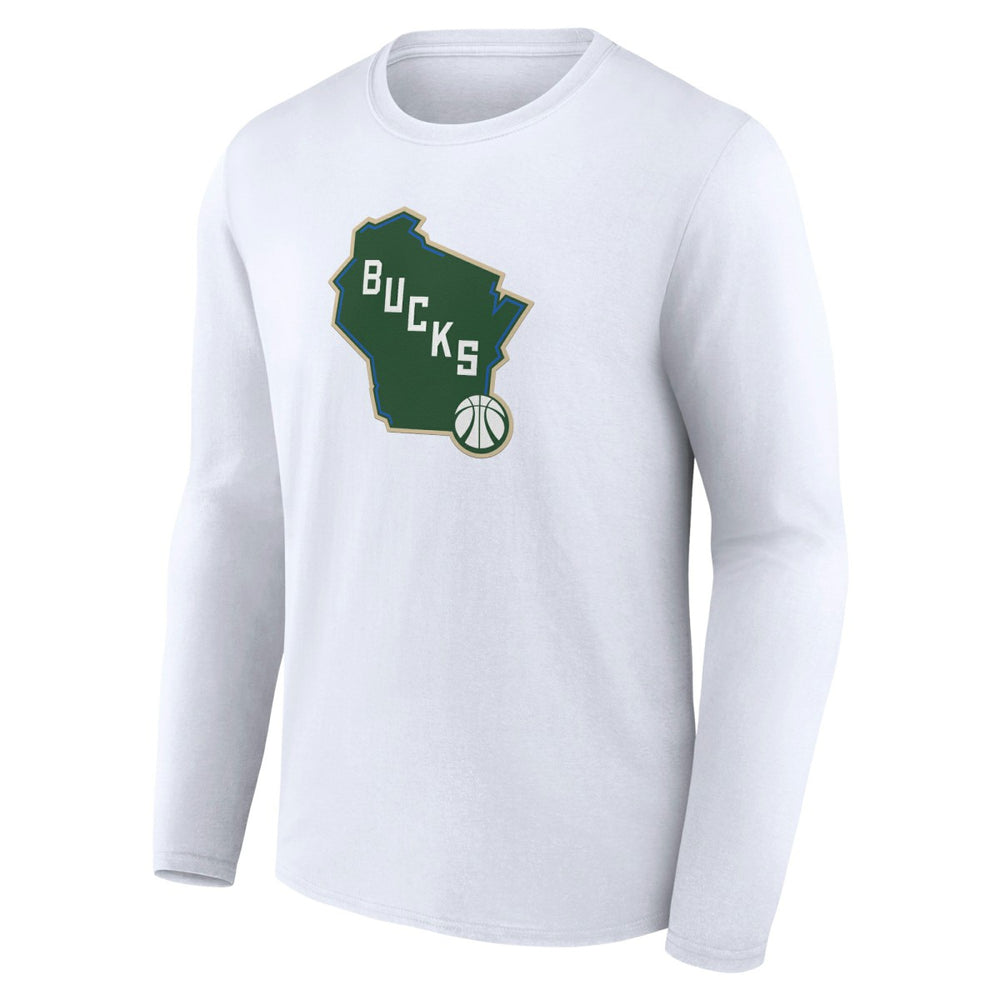 Milwaukee Bucks Alternate Logo Long Sleeve T-Shirt - White discount
