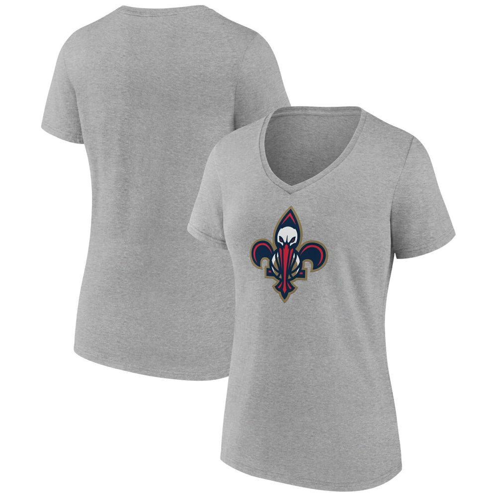 New Orleans Pelicans Women's Alternate Logo V-Neck T-Shirt - Heather Gray shop